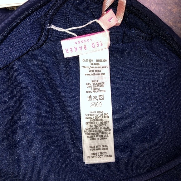 NWT Ted Baker London Pikaa Swimsuit Navy Size 1 (XS/4) - Picture 7 of 7